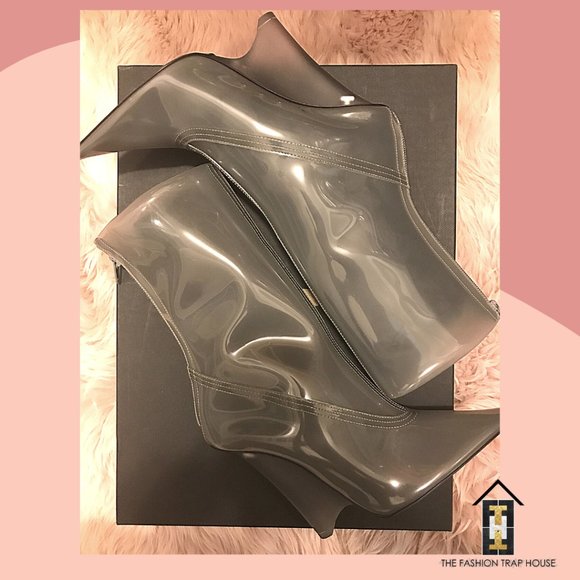 YEEZY SEASON PVC WEDGE BOOTS SMOKE